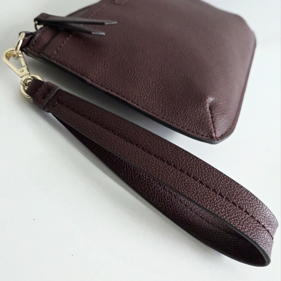 Nine West New Brown/Red Clutch Wristlet With Shiny Gold Hardware - Picture 5 of 16